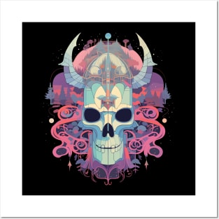 Halloween Day of the Dead Viking Sugar Skull Posters and Art